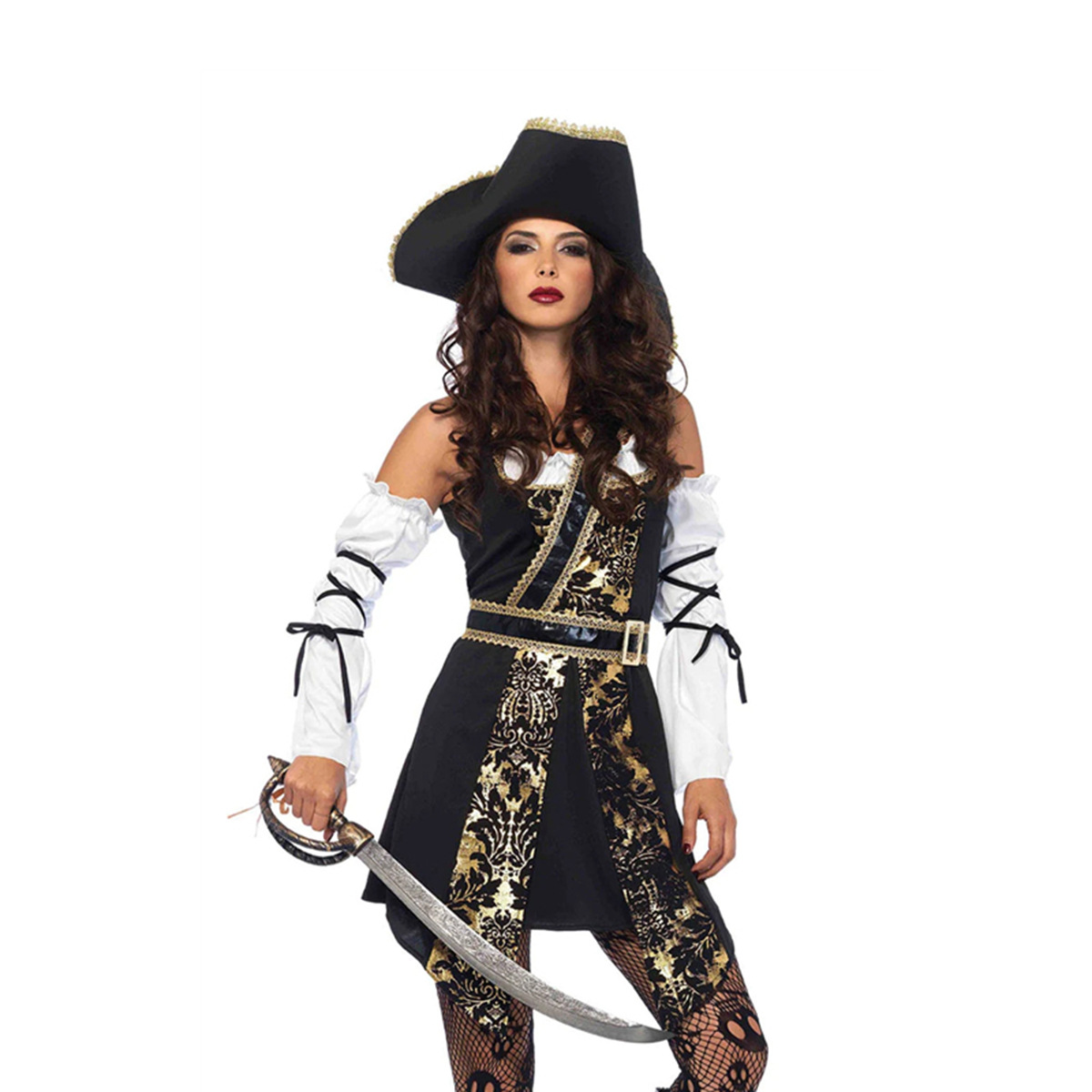 Halloween Pirate Costume Fancy Stage Performance Dress Pirate Role Play Outfit